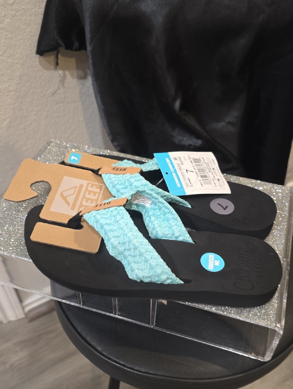 Reef Cushion Threads Flip-Flop Sandals- Aqua - Picture 10 of 13